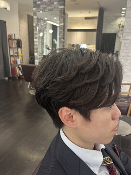 ヘアーメイク ロージー 北18条店(HAIR MAKE ROSY) フェード風刈り上げ七三ヘアーツーブロック