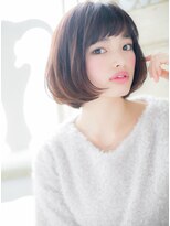 モッズ ヘア 福岡姪浜店(mod's hair)&nbsp;mod's姪浜/チェリーブラウンワイドバングワンカール丸みボブi