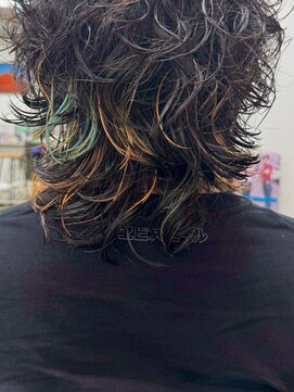 リブロ 三軒茶屋(LIBRO) ミニウルフデジタルパーマチェリーブラウンロングウルフ