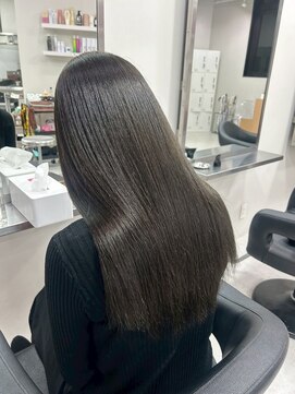 ベレーザ 渋谷(BELEZA) 14809黒髪グレージュ髪質改善レイヤーワンカール韓国ストレート