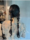 【ダブルポニーテール】結婚式/二次会/銀座/有楽町/アレンジ