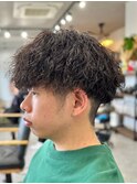 メンズ波巻きスパイラルパーマシャドウパーマツイストパーマ緩め