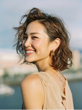 ヒマル 学芸大学(Himaru) 大人女性/黒髪/ボブルフ/ネビージュ/小顔/ショートボブ