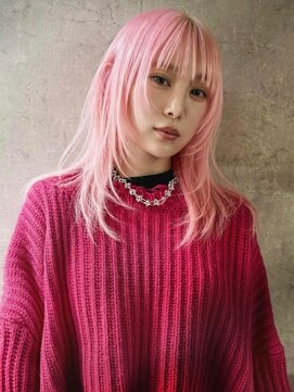 ネハス 栄(nehus.) 学割ブリーチハイライト髪質改善ダブルカラーレイヤーカット