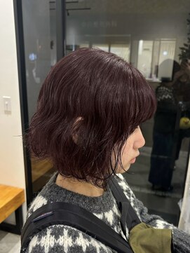 ビューバイネオリーブ 用賀店(Beau'r by neolive) ミディアムハッシュカットグレージュデザインカラー［用賀］