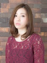 ヘアーズ ロッソ テラス(hair's ROSSO TERRACE)&nbsp;[鶴見]センターパートくせ毛風カールふわミディ☆[30代40代50代]