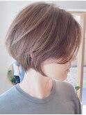20代30代前髪あり丸みくびれ前下がりショートボブ14【鎌倉】