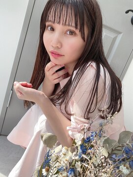 サイワイマチ美容室 ツヤ感 ブリーチなし 透明感ピンクブラウン