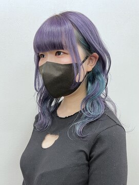 コード 四条河原町駅店(CHORD) インナーカラー/ケアブリーチ/ラベンダーペールブルー/京都