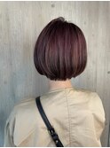 【脱白髪染め】シークレットハイライト×丸みボブ