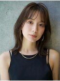 顔周り小顔カットボブルフ☆ハイライトカラーピンクベージュ