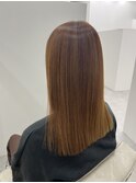 ベージュ_外国人風カラー_ミディアム_髪質改善ストレート