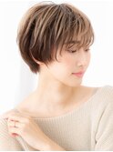 立体感ミルフィーユカラー丸みショートa古河10代20代30代