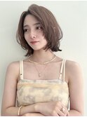 ツヤ髪透明感外ハネミディレイヤー似合わせカット