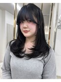暗髪ミディアムレイヤー