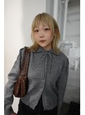 シャギーバングベージュヘア