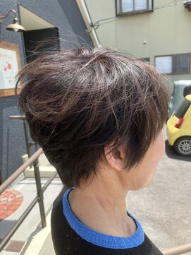 美容室ひろ お白髪ぼかしカラー ショートウルフ ハイライト