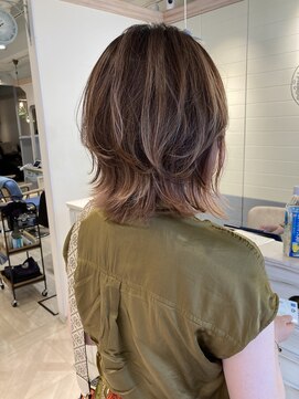 シェノン 赤羽店(CHAINON) バレイヤージュレイヤーボブルフくびれヘア赤羽美容室