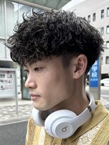 オーガニック アトリエ 大宮(organic+atelier)&nbsp;20代30代◎ツイストスパイラルパーマブルーブラック×清潔感