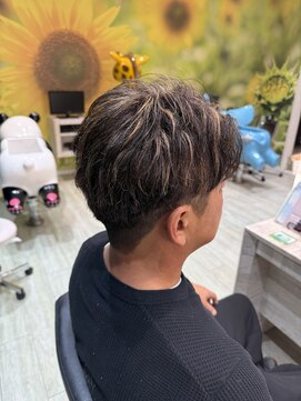 メンズ白髪ぼかしハイライト