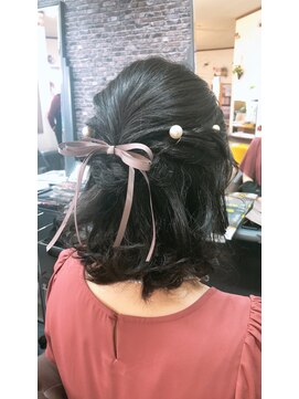 ナカジマ美容室 ハーフアップスタイル