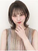 小顔グレージュカラーくせ毛風カールグラデーションカラー