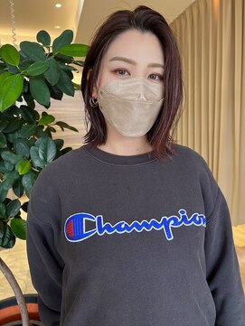 バランス ヘアーアンドアイラッシュ 野田店(balance.) 外ハネボブ×ピンクバイオレット