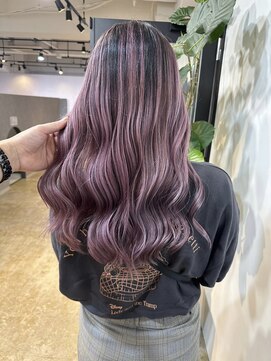 メリー オオサカ(Merly Osaka) 色落ちも綺麗なパープルバレイヤージュ_ash purple_