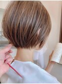 簡単スタイリングショートボブヘア前髪あり小顔つや髪顔まわり