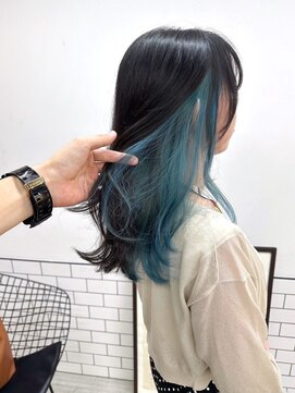 エマエコル(Emma ecole) Emma ecole インナーカラーターコイズブルー/イヤリングカラー
