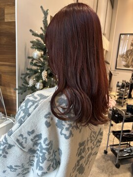 エスデザイン(es design) ブリーチなしダブルカラー　ワインレッド