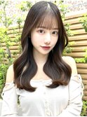 20代30代40代◎前髪パーマ韓国風巻きくすみベージュお団子ヘア