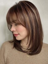 アンドワークス カシワ(&WORKS kashiwa)&nbsp;艶感UP！上品な【ハイライトミディアムスタイル】