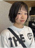 春のパーマボブスタイル　ショートボブ　
