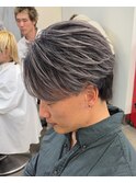 大人かっこいいシルバーグレーバレイヤージュセンターパート