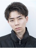 爽やかショートアップバングビジネスヘア束感コンマバング