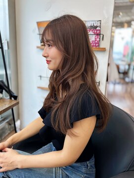 シエルバイアフロート(ciel by afloat) 桜ピンクブラウン/流れるお顔周りカット/くびれレイヤー