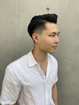 タケシズバーバー(BARBER) ローフェード七三パートスタイル