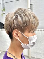 【お客様スタイル】メンズショート×ブロンドベージュ