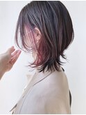 【morio 原宿】大人ナチュラルインナーカラーピンク　ウルフ