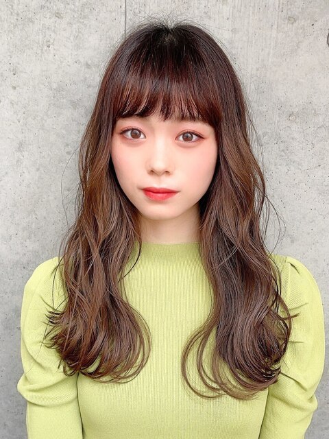 石塚／大人かわいい前髪ぱっつんロングヘア10代20代韓国ヘア新宿