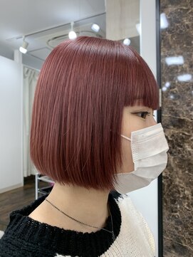 インデックスヘアーユー 錦糸町店(in'dex hair - U) ワインレッド×タッセルボブ