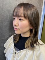 アンテナ 安城店(ANTENA) インナーカラーイヤリングカラーミルクティーベージュくびれヘア