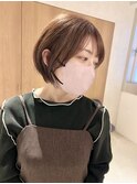 *滝田*似合わせ小顔ショートカットボブ透明感ブラウンレイヤー