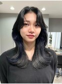 韓国風レイヤーカット顔まわりくびれオルチャン堀江