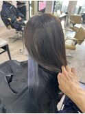 ブルーシルバー隠せるインナーカラー小顔ワンレン所沢韓国練馬