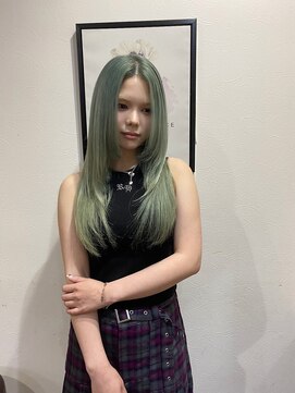 アチェロプラス 幸手店(acero+) レイヤーカット×ミントグリーン