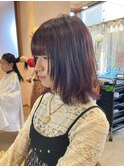 レイヤーたっぷりウルフ×ワインレッド