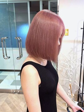 アロマ 仙台店(AROMA) ピンクベージュ/切りっぱなしボブ/ぱつっとボブ/小顔効果/仙台