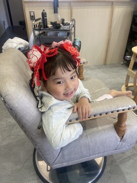 七五三　3歳　女の子　ツインスタイル